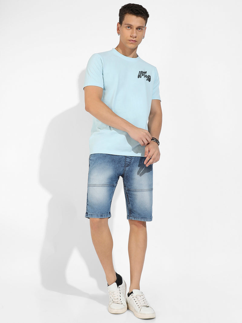 Icy Blue Basic Regular Fit T-Shirt