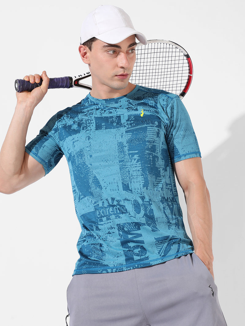 Abstract Print Activewear T-Shirt