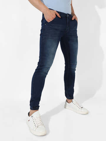 Cinched Hem Denim Jeans