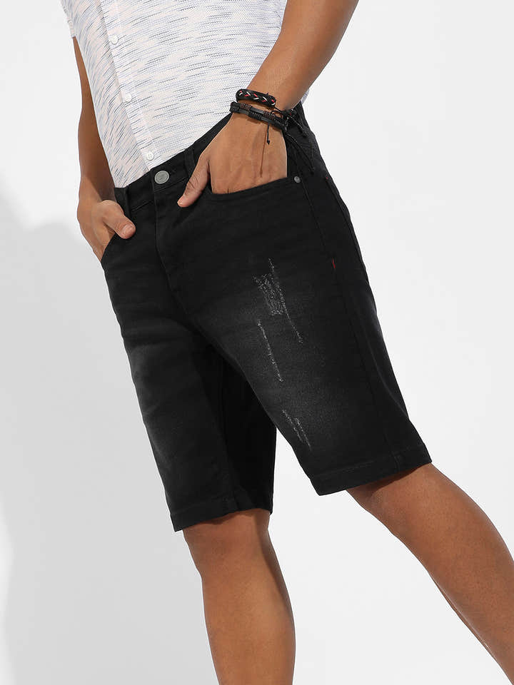 Distressed Denim Shorts