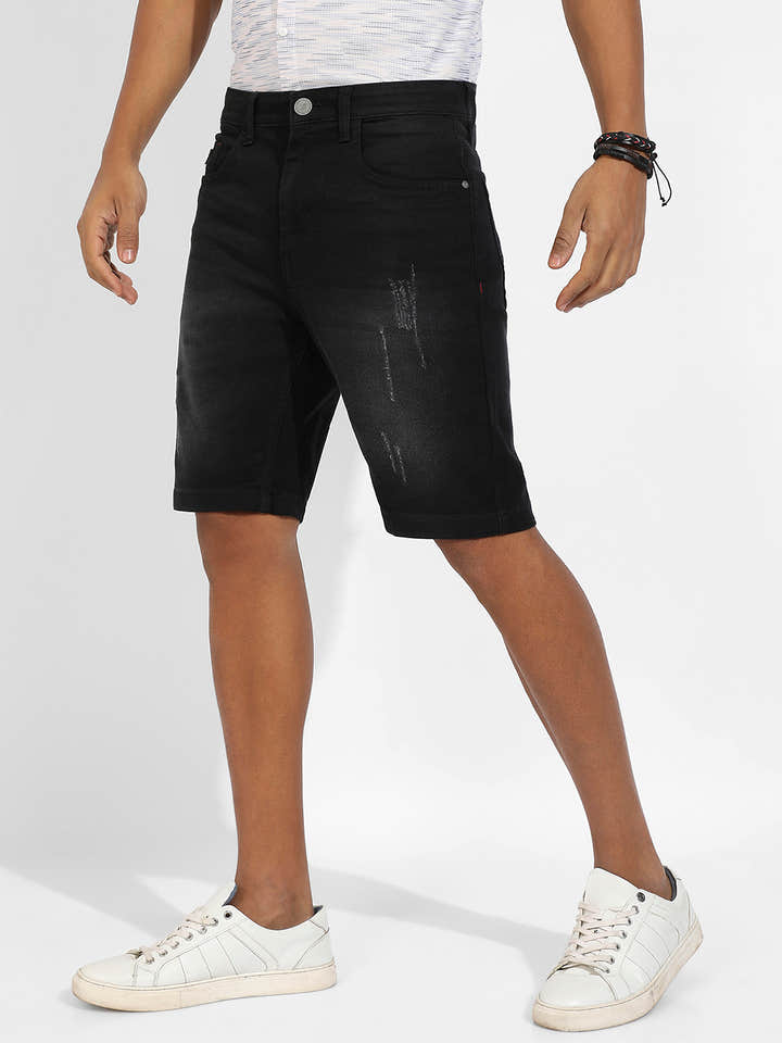 Distressed Denim Shorts