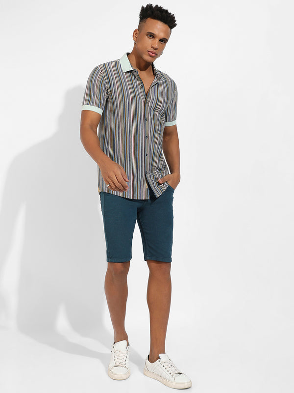 Contrast Knitted Shirt