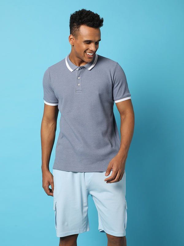 Solid Polo Neck T-Shirt