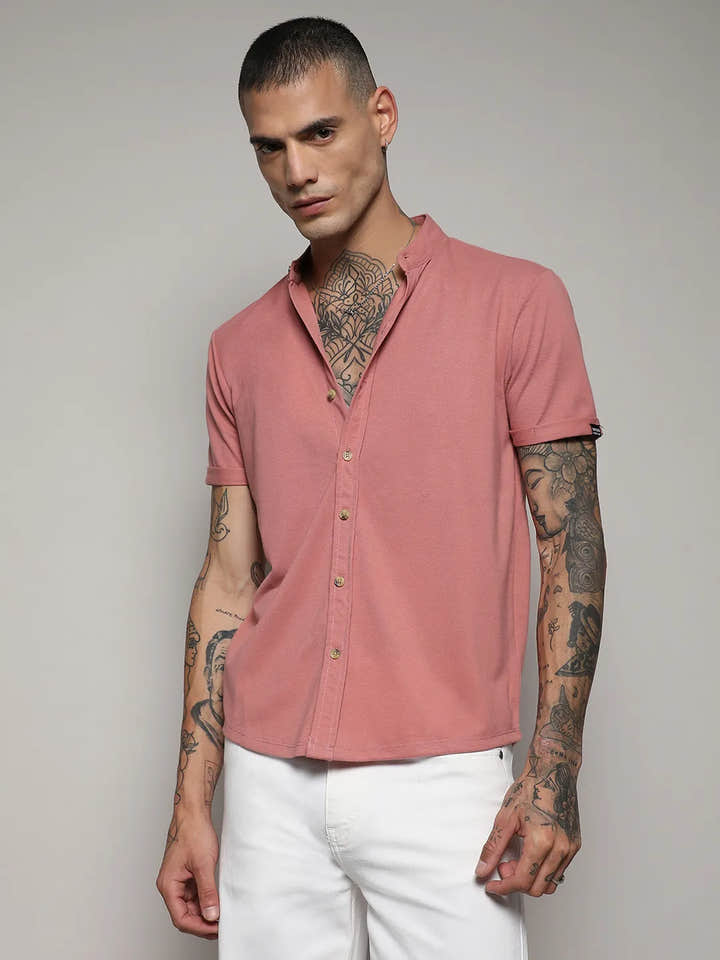 Salmon Pink regular fit Shirt