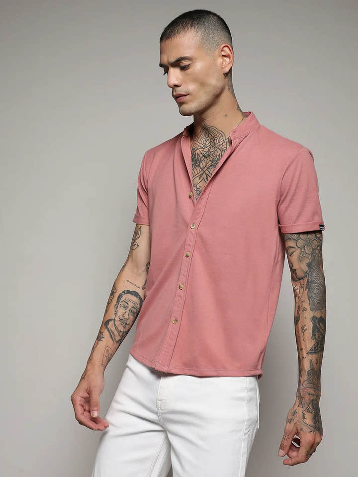 Salmon Pink regular fit Shirt