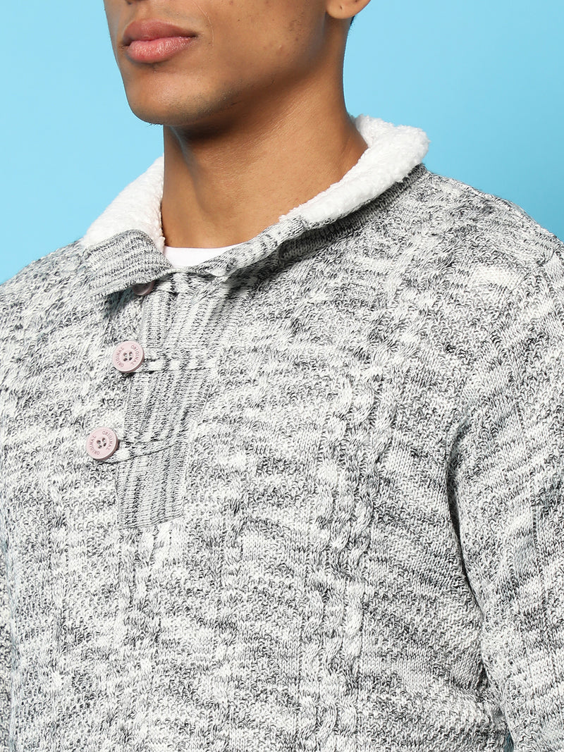 Heathered Cable Knit Sweater