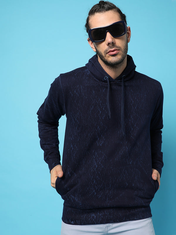 Shaded Full Sleeve Hooded Sweatshirt