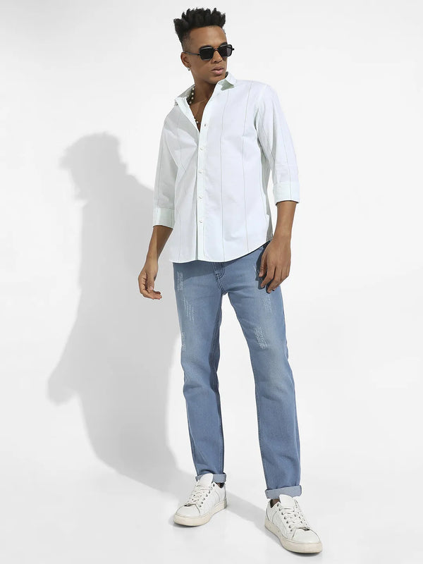 Heathered Pinstriped Shirt