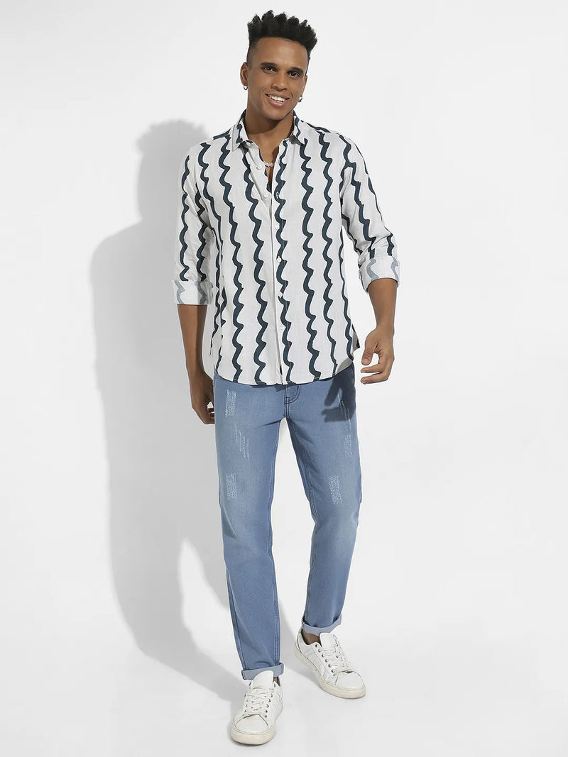 Contrast Paint Lines Shirt